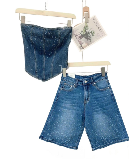 A:completo Jeans brillantinato